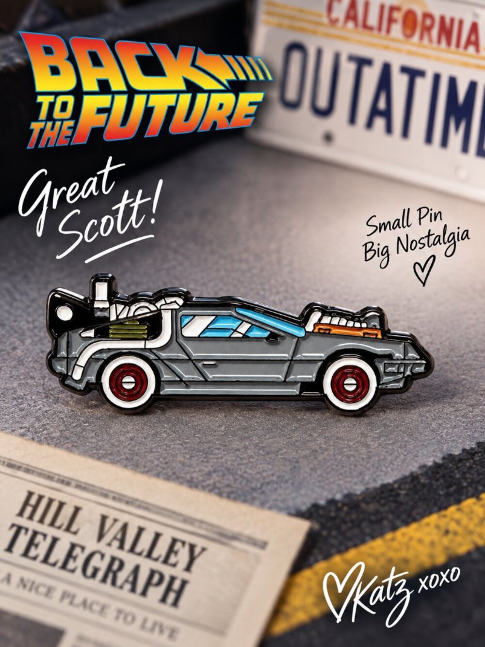 Back to the Future DeLorean Enamel Pin DMC-12 Time Machine 80s Movie Car History